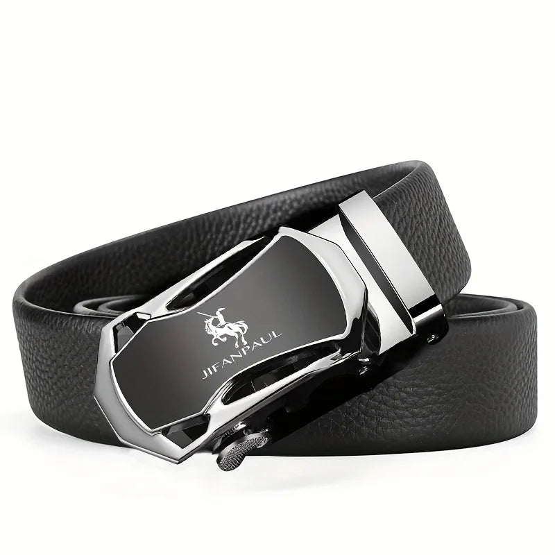 JIFANAUL Men's Famous Brand Belt High Quality Leather Luxury Belt Metal Automatic Buckle Belt Business Leisure Fashion Belt