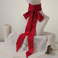 Bright Red Slim Ladies Chiffon Silk Scarf, multi-use for bag ribbons, headbands, chokers and hair ties