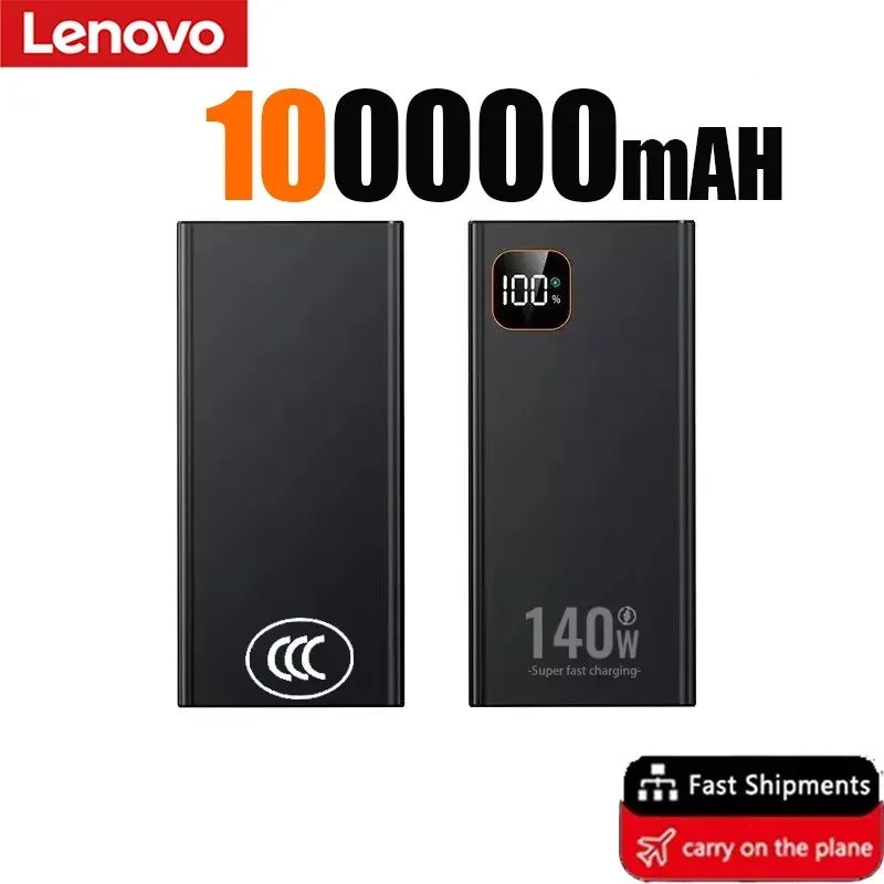 Lenovo 500000mAh High Capacity 140W CCC 2027NEW Power Bank Portable Super Fast Charging Battery Charger for Xiaomi iPhone