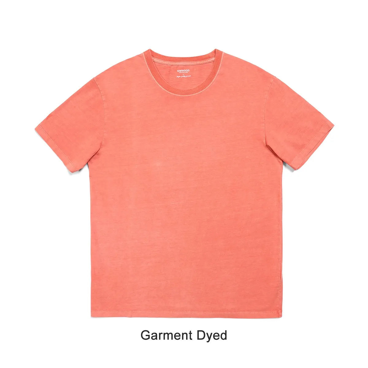 SIMWOOD 2026 Summer Autumn New Washed T-shirts Men Vintage 100% Cotton Tops Plus Size Brand Clothing