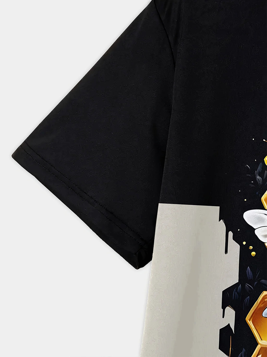Summer Men's T-Shirt Bee Pattern Print Pullover Outdoor Casual Crew Neck Short Sleeve T-Shirt Fashion Male Oversized Clothing