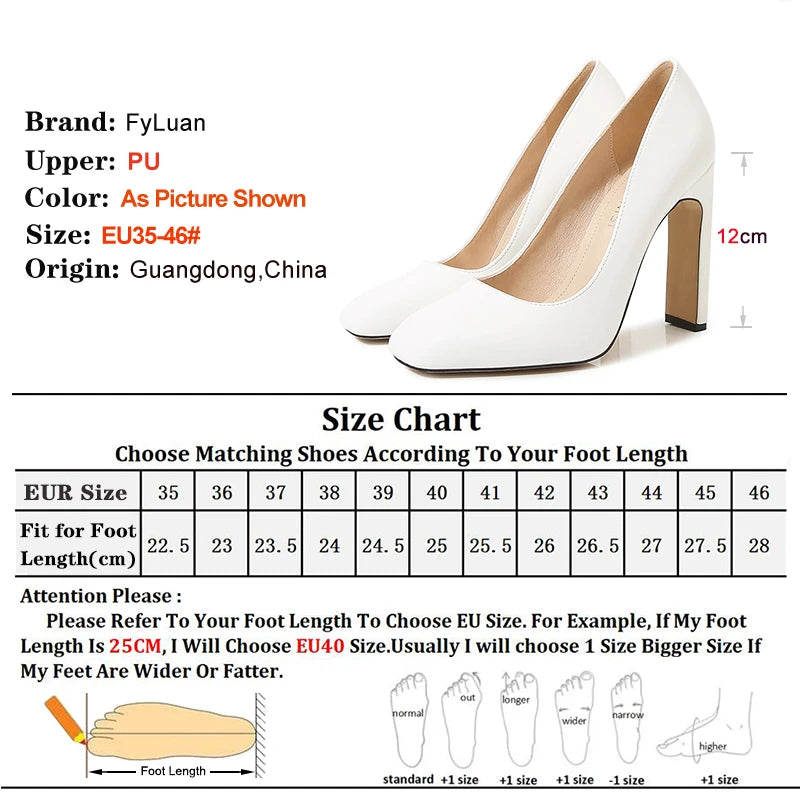 Square Head Single Shoes For Women 10CM Thick Heeled Shallow Mouth Model Shoes Designer 2025 Office Lady Pumps Summer High Heels