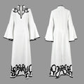 Modigirl Women's Spring Artistic Vintage Maxi Dress 2026 Hollow V-Neck Flared Sleeves Lady Elegant Gown for Formal Evening Party