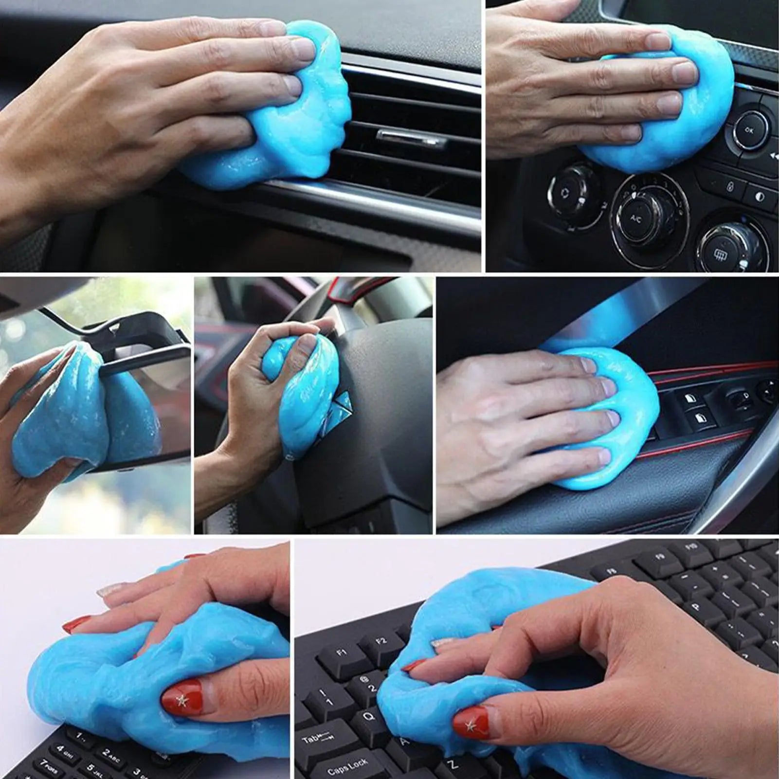 Car Dust Cleaning Gel - Soft Rubber Cleaning Mud for Air Vent Outlet Dashboard Door Window Gaps Keyboard Absorb odors