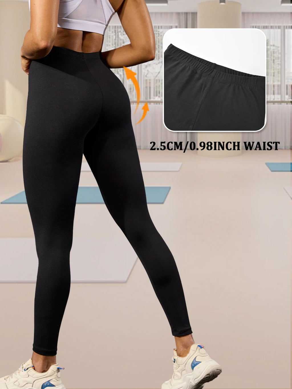 Low Rise Super Soft Leggings for Women - High Elasticity Stretchy Tights for Yoga Running Workout Casual Wear