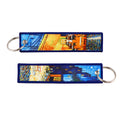 Van Gogh Art Oil Painting Embroidered Key Chain Key Fobs Key Tag For Motorcycles Cars Backpack Chaveiro Keychain Kering Gifts