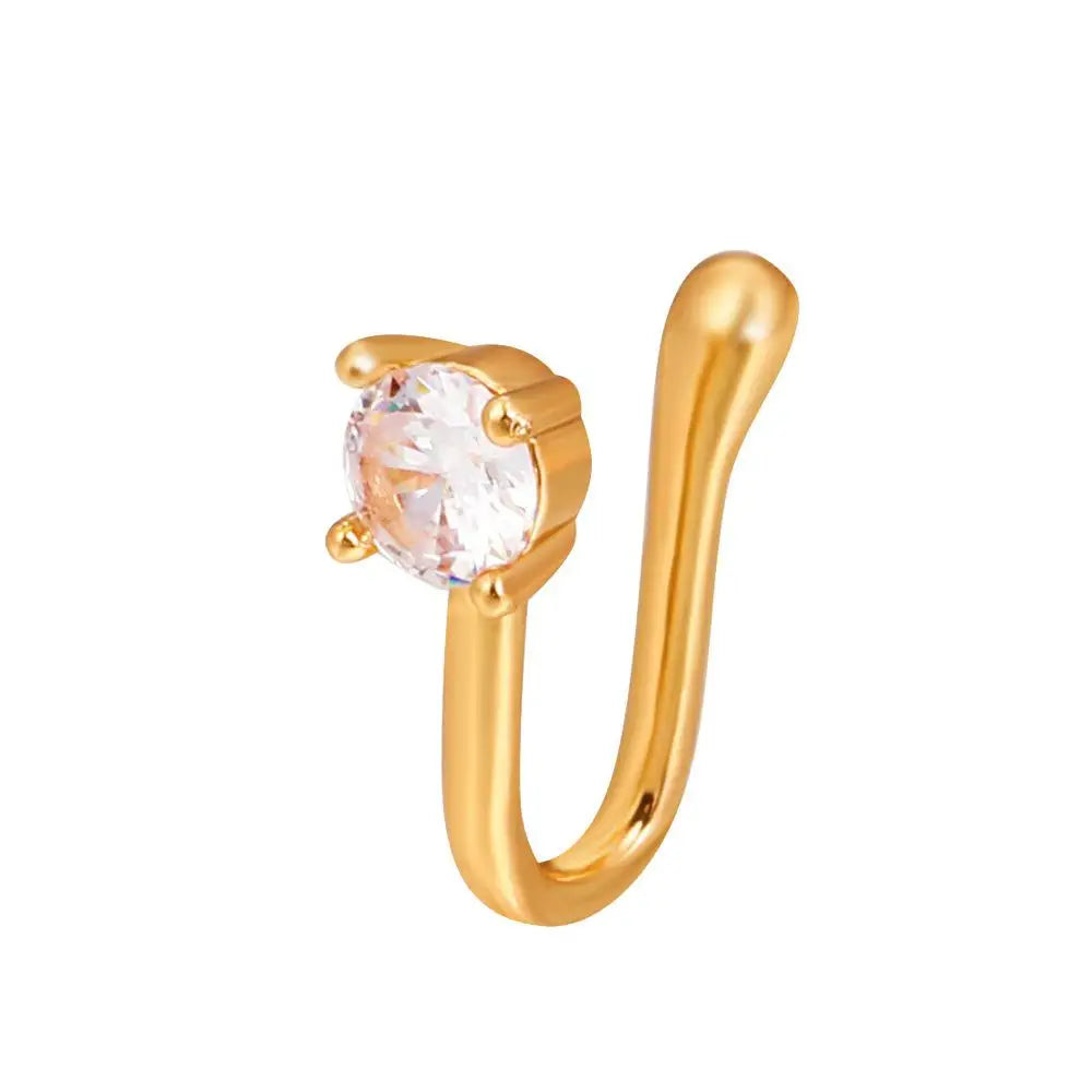 Men Women Nose Ring Clip Fake Septum Piering Rock Hip Hoop Punk Stainless Steel Body Jewelry Non Perforation Nose Clip Ring 2026