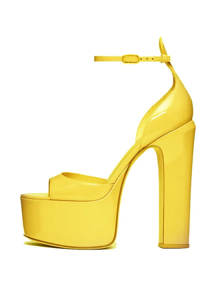 Ladies' summer new coarse high-heeled fish mouth sandals, thick soled waterproof platform, sexy party and wedding women's shoes