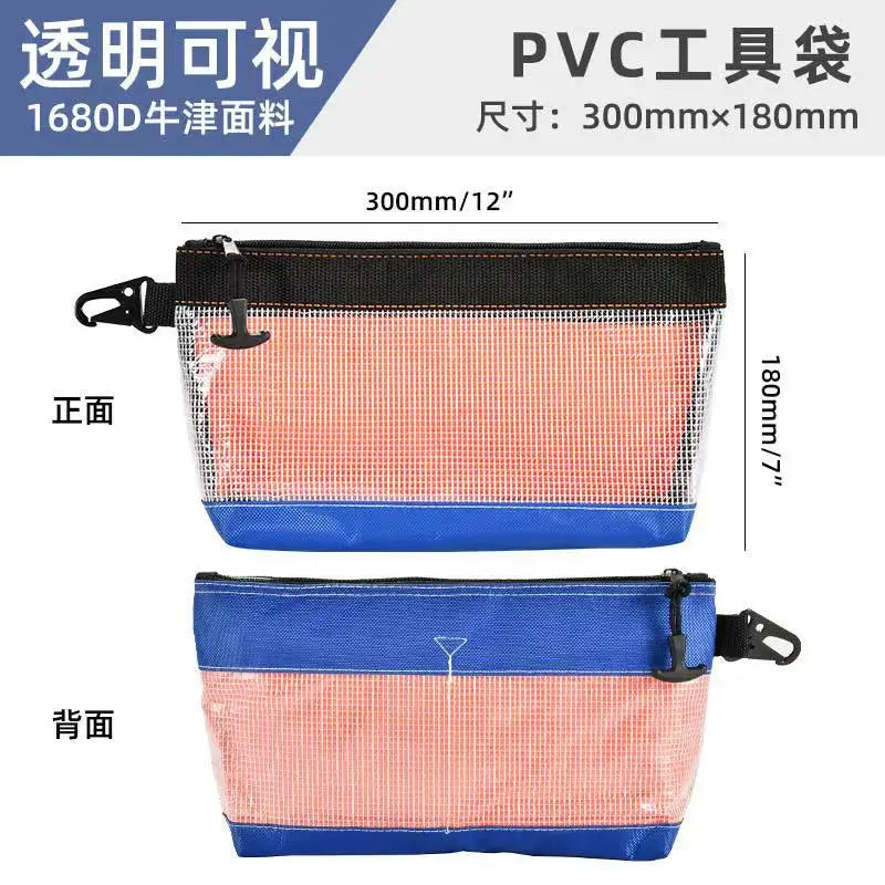 Waterproof Storage Bag Transparent PVC Tool Bag Anti-static Hardware Kit Portable Parts Bag Multifunctional Practical Work Bag