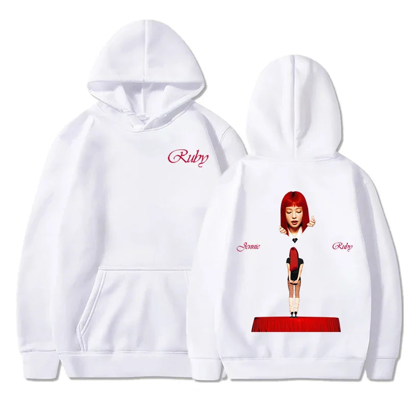 JENNIE Ruby Hoodie 2025 New Album Fashion Men/women Hoodies Harajuku Aesthetic Winter Clothes Fleece Pullover Sweatshirt Vintage