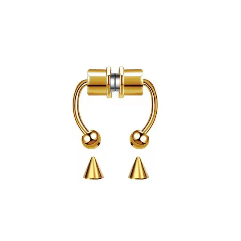 2pc Women Fake Piercing Nose Ring Hoop Septum Non Piercing Nose Clip Rock HipHoop Lip Septum Nose Rings Body Jewelry