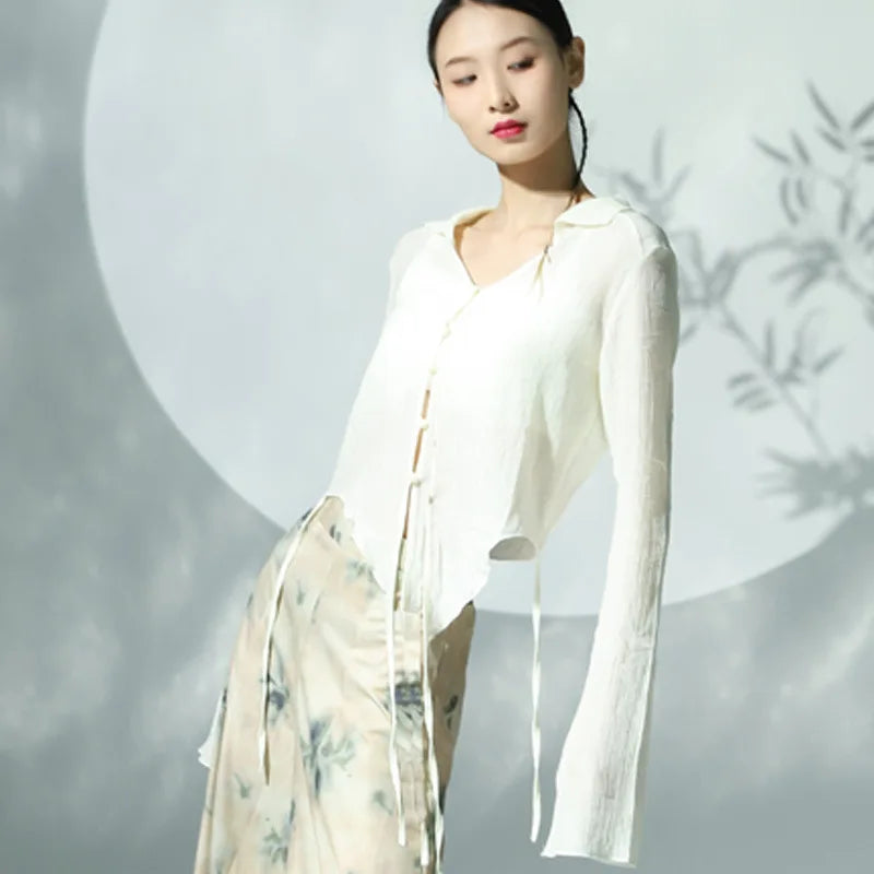 National Style Beautiful Classical Dance Clothes For Women Elegant Long Sleeve Black Tops Loose Skirts And Pants Ethnic Style