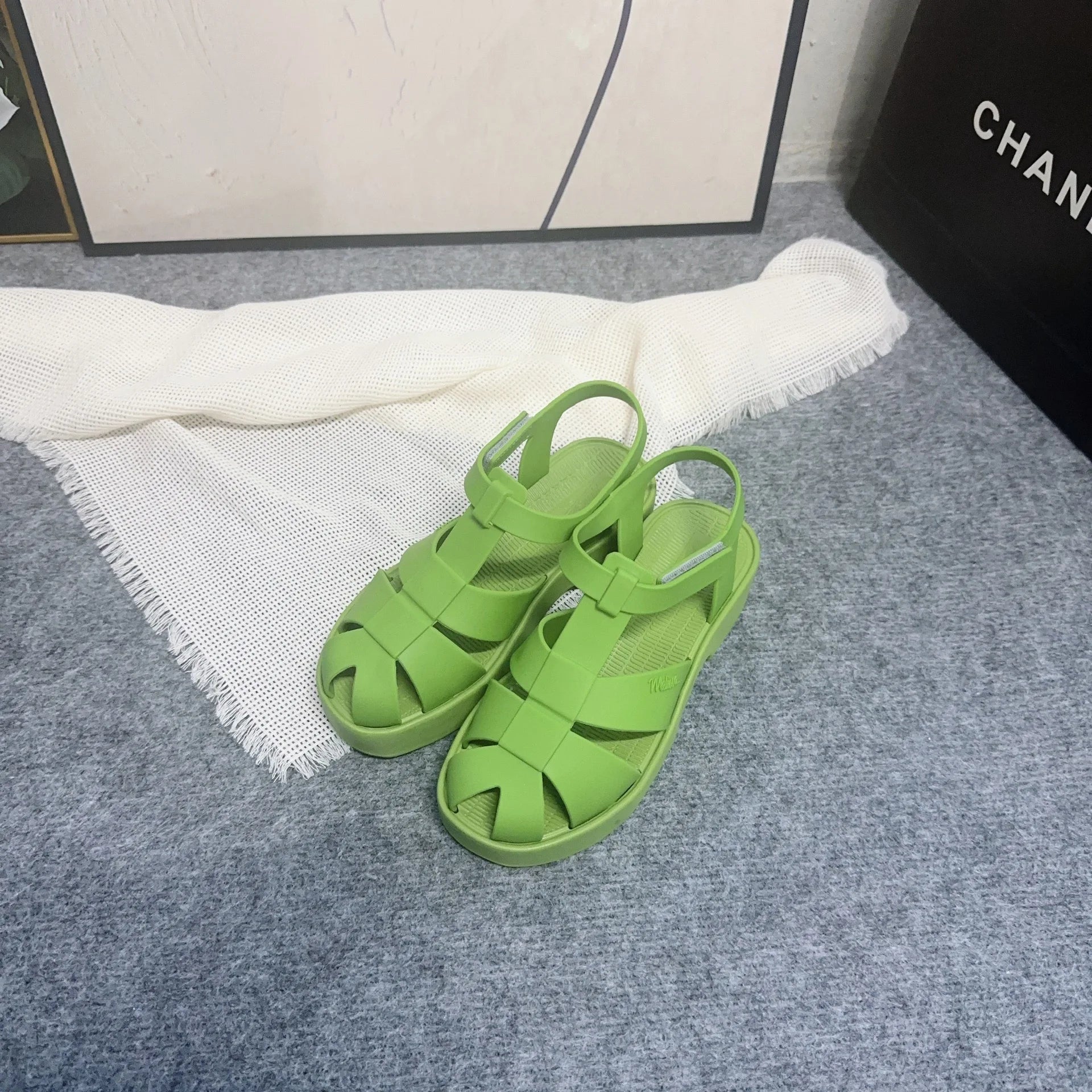 Mini Melissa  Women's Shoes Summer Adult Girls Open Toe Roman Matsu Thick Sole Sandals Ladies Breathable Beach Shoes Casual Shoe
