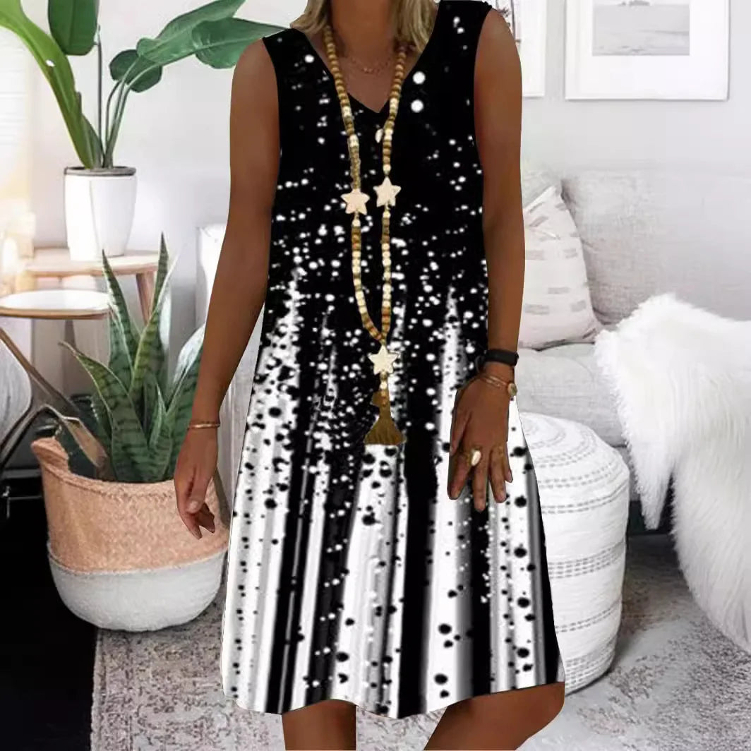 O Neck Vest Dress Women Summer Casual Mini Loose Dresses Summer Fashion Clothes