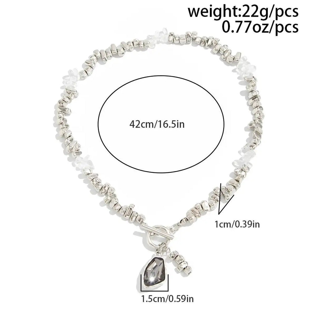 Salircon Irregular Beads Choker Necklace Women Fashion Elegant Black Acrylic Rhinestone Pendant Neck Wedding Party Jewelry Gifts