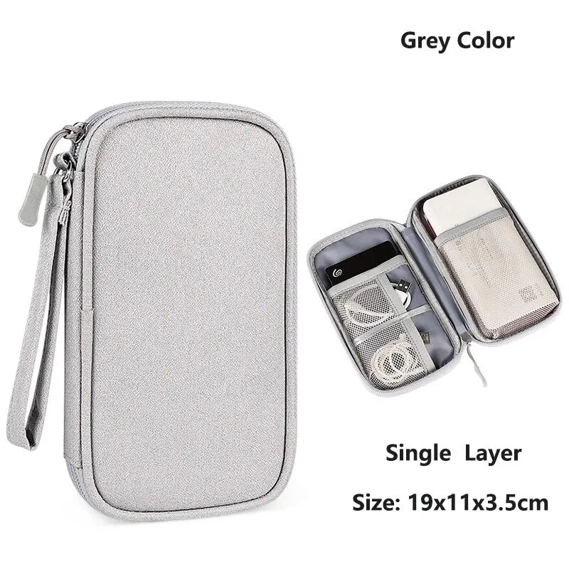 Waterproof Storage Bag Digital Electronic Organizer Portable USB Digital Product Charger Plug Storage Bag Travel Cable Organizer