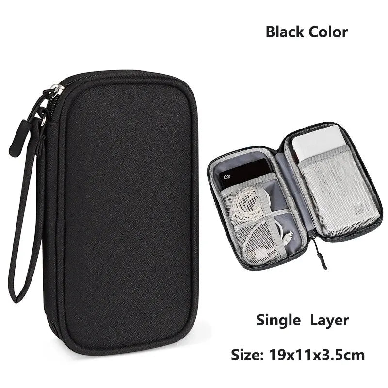 Waterproof Storage Bag Digital Electronic Organizer Portable USB Digital Product Charger Plug Storage Bag Travel Cable Organizer