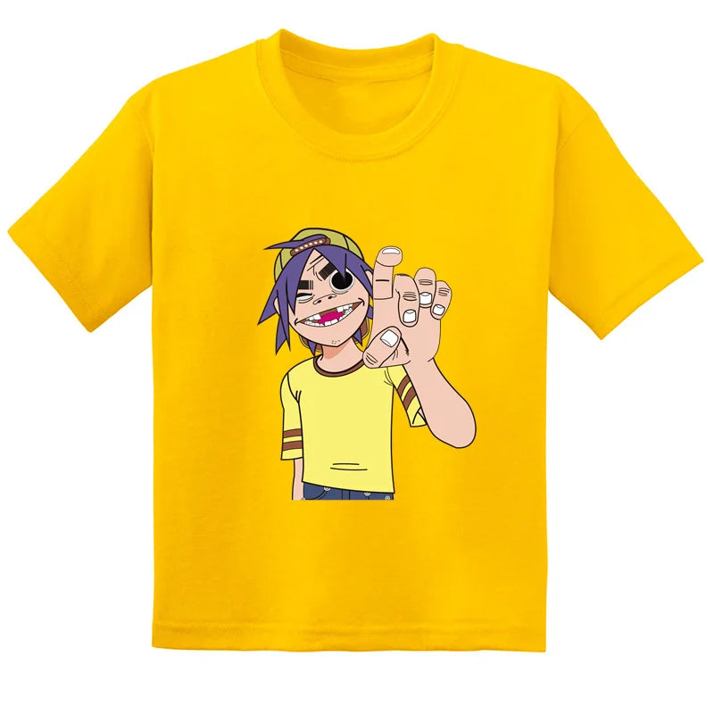 Gorillaz Rock Band ChakaKhan Noodle Print Fashion Kids T-shirt Baby Boys Girls Clothes Summer Casual Children Cotton T shirt