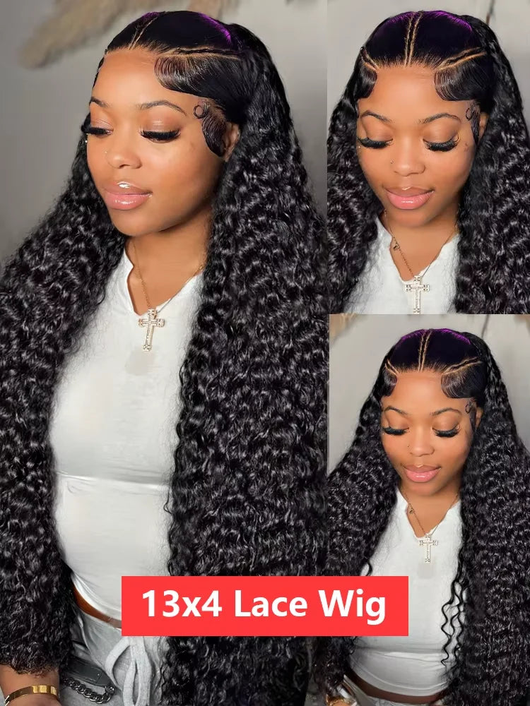 Wigirl 220% 30 36 Inch HD Transparent 13x6 Deep Wave Lace Front Human Hair Wigs Brazilian Remy Curly 13x4 Frontal Wig For Women