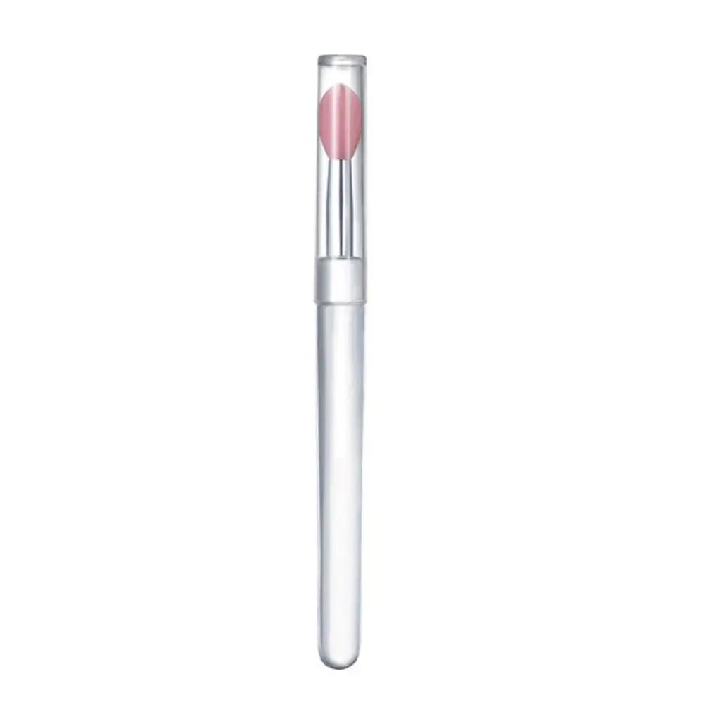 1PC Women Lip Brushes Transparent Crystal Handle Silicone Lip Brushes with Dust Cap Lip Gloss Makeup Applicator Cosmetic Tool