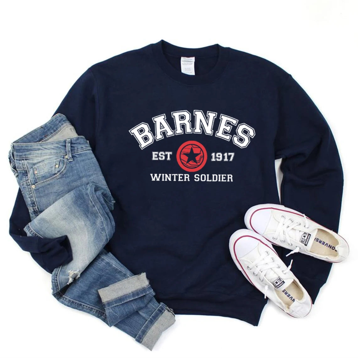 2025 Vintage Bucky Barnes Sweatshirt Barnes 1917 Hoodies Sebastian Stan Pullover Superhero Inspired Unisex Crewneck Sweatshirts