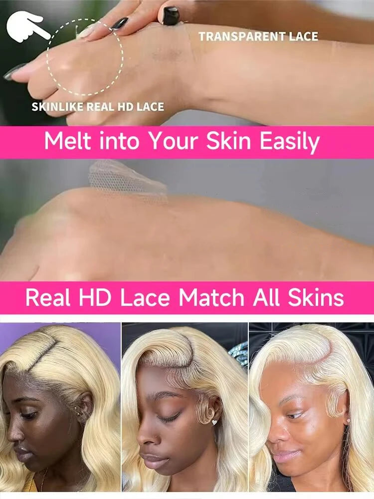30 40 Inches Real 250% Density Honey Blonde 613 Hd Lace Frontal Wigs 13x4 13x6 360 Brazilian Body Wave Human Hair Wigs for Women