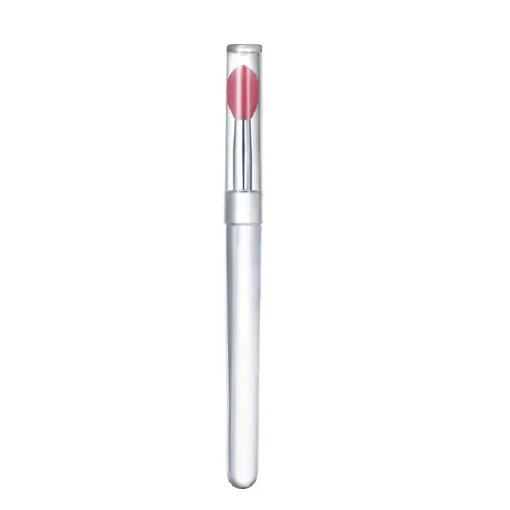1PC Women Lip Brushes Transparent Crystal Handle Silicone Lip Brushes with Dust Cap Lip Gloss Makeup Applicator Cosmetic Tool