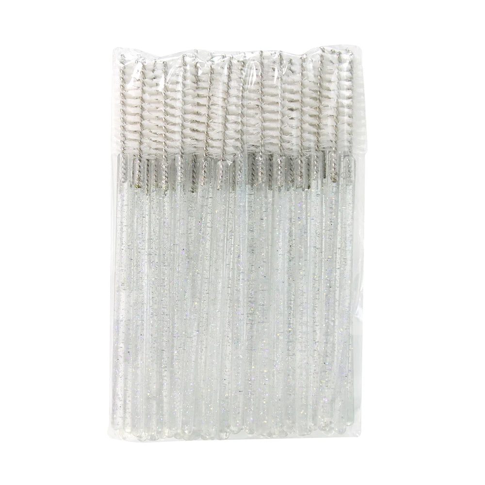 GLAMLASH 50PCS Disposable Eyelash Brushes Lashes Extension Eyebrow Brush Mascara Wands Applicator Makeup Tool