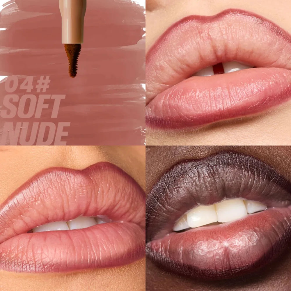 Waterproof Matte Lipliner Pencil Red Contour Tint Lipstick Long Lasting Non-stick Cup Moisturising Lips Makeup 8 Colors Velvet