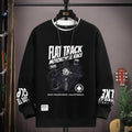 Autumn Men's Motorcycle Graphics Sweatshirt Hoodies Retro Printed Long Sleeve T-shirt Men's Clothing Black O Neck Harajuku Top