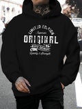 Men's top men's long sleeved round neck loose plus size autumn and winter hooded sweatshirt T-shirt top
