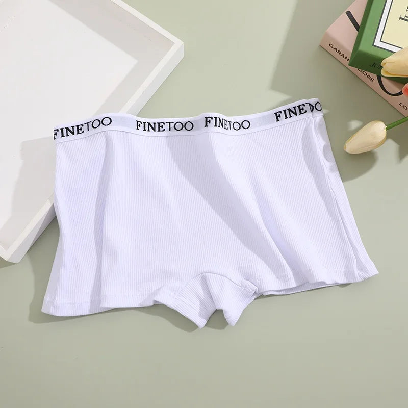 Seamless Women Cotton Boxers Underwear Ice Silk Shorts Solid Color Ladies Soft Boyshorts Plus Size M/L/XL