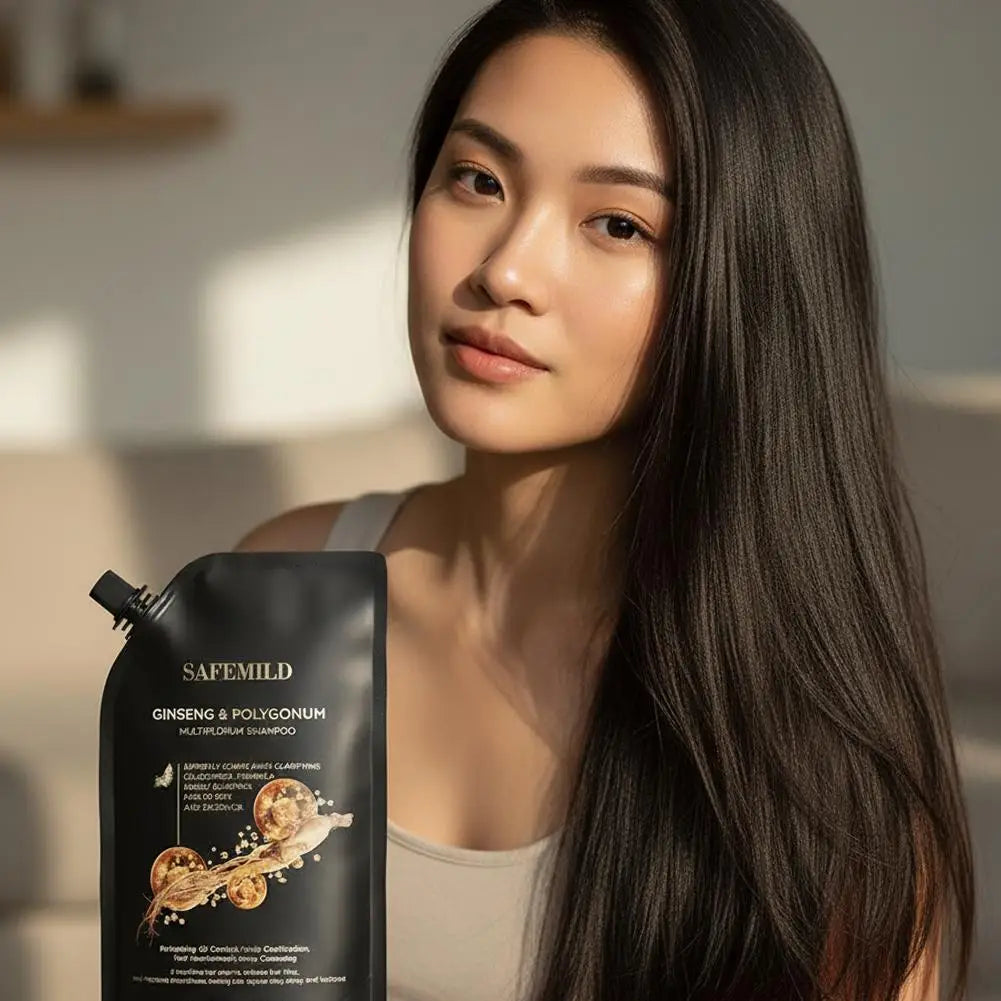 Hair Growth Shampoo Ginseng & Polygonum Multiflorum Shampoo Deep Cleaning Nourishing Smoothing Repairing Dry Damaged Hair Care