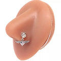 1Pcs Nose Ring for Women Dangle Nose Piercing Stainless Steel Nose Bend Ring Butterfly Dangling Noses Ring Body Piercing Jewelry
