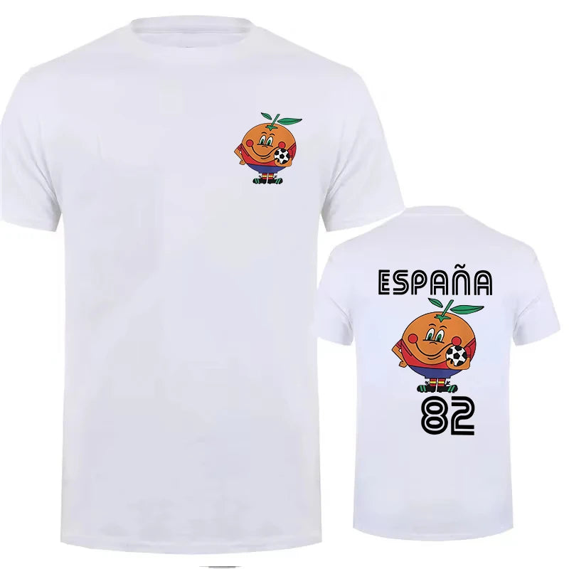 Naranjito T Shirt Men's Women's T-Shirt Crewneck Espana 82 Spain Mascot 1982 Soccer Football Tee Shirt Short Sleeve Casual Tops