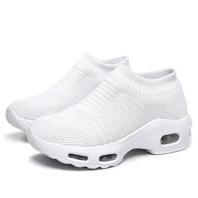 Women Sneakers 2020 Spring Flat Shoes Slip on Platform Sneakers for Women Black Breathable Mesh Sock Sneakers Shoes