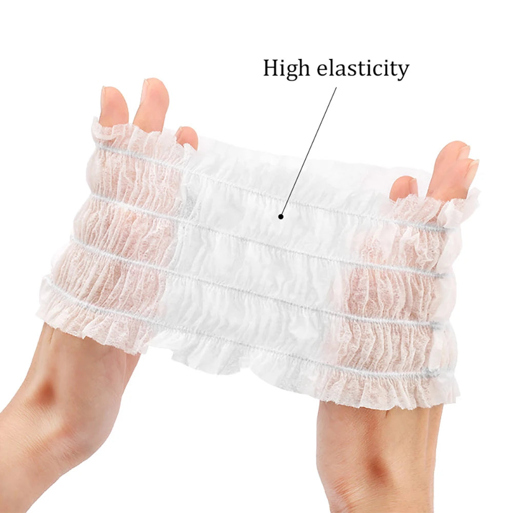 200/100PCS Disposable Stretch Non-Woven Headband Women Girls SPA Salon Makeup Hotel Wide Hairband Travel Portable Turban