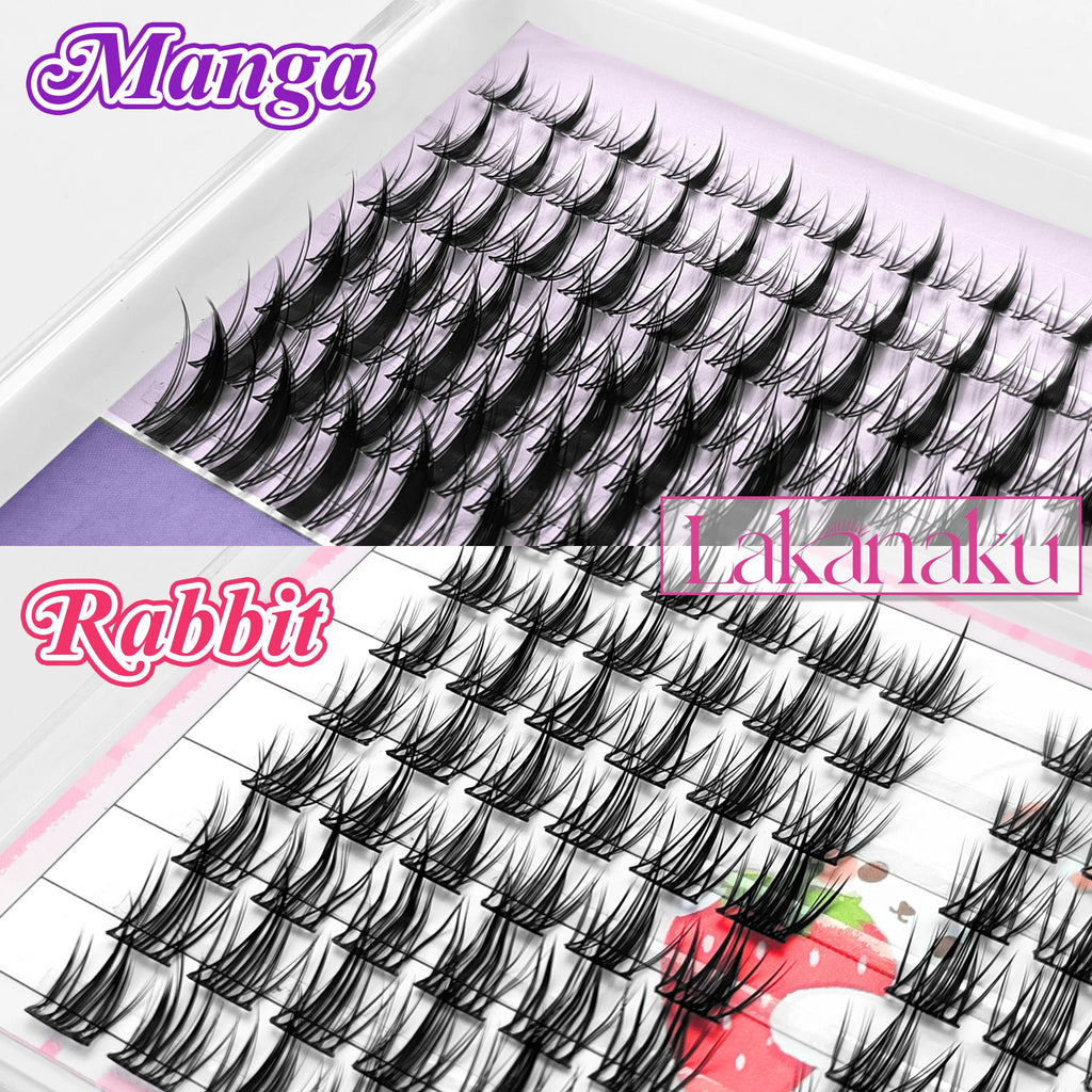 LAKANAKU Manhua Cluster Lashes Comic DIY Lashes Fairy Lashes Natural Set Eyelashes Premade Fan Individual Eyelash Extensions