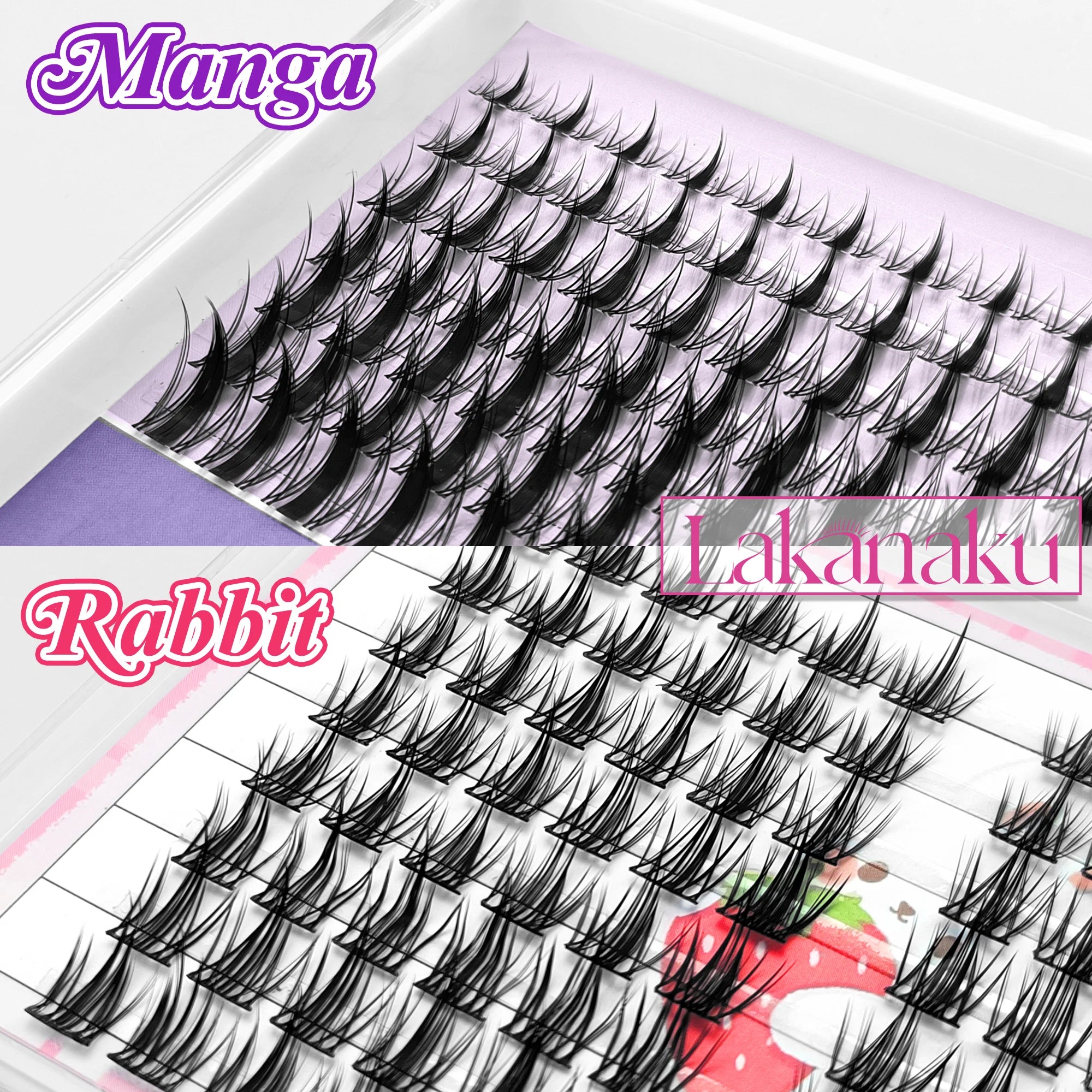 LAKANAKU Manhua Cluster Lashes Comic DIY Lashes Fairy Lashes Natural Set Eyelashes Premade Fan Individual Eyelash Extensions
