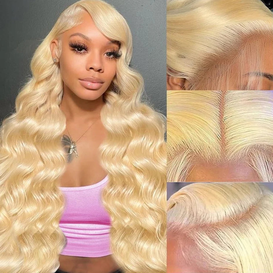 613 Blonde 13x6 Hd Lace Frontal Wig 30 Inches Body Wave Human Hair Wigs Raw Vietnamien 13x4 Lace Front Human Hair Wigs for Women