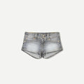 Y2k Zipper Denim Mini Shorts For Women Sexy Low Waist Pocket Peachy Bottom Short Jeans Female Chic Street Evening Club Partywear