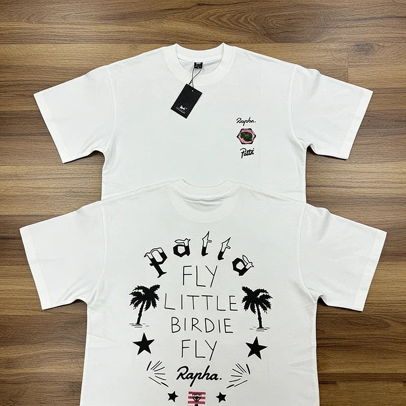 New Arrival Patta Tshirt American Street Style with Palm Tree Star Print Man Short Sleeve Tops