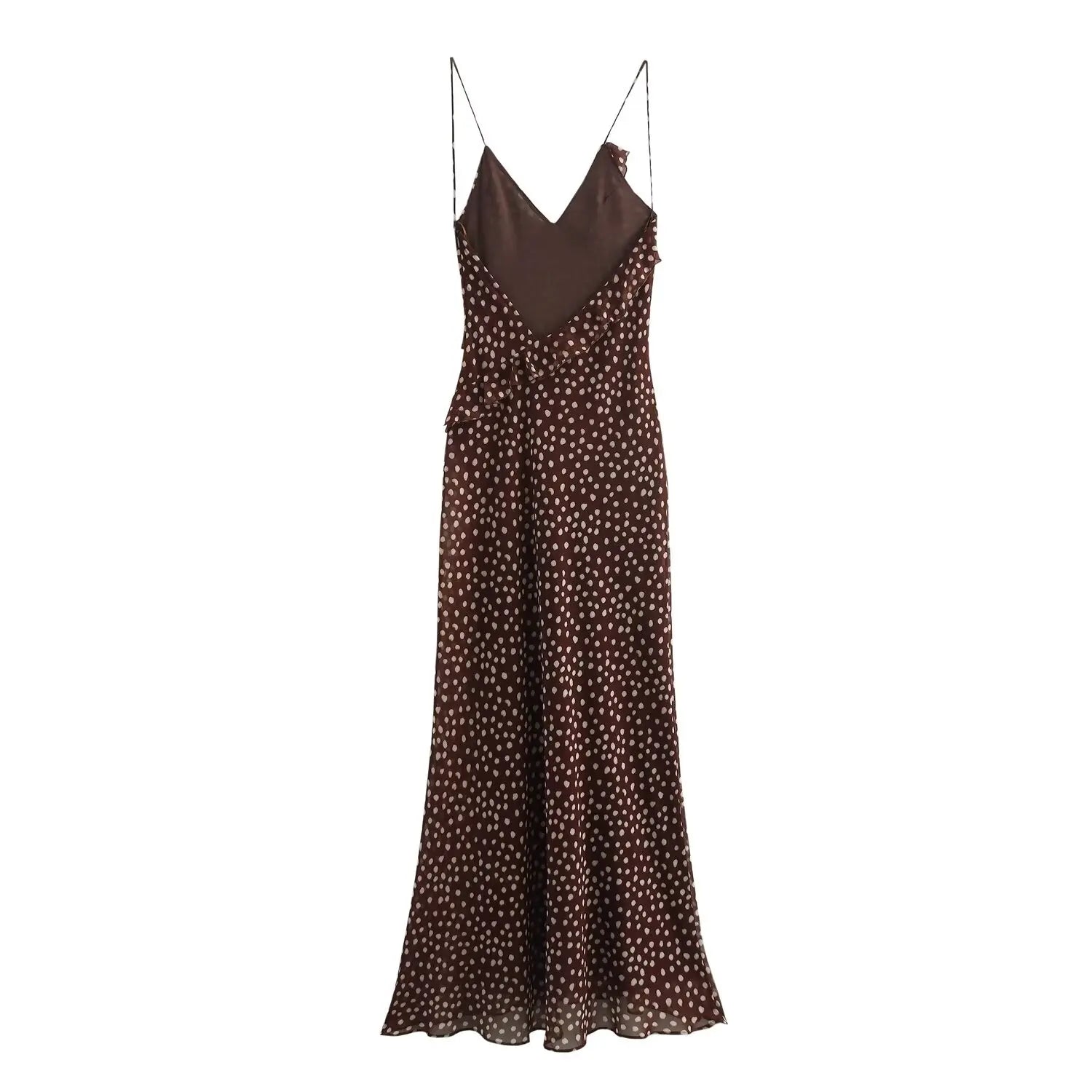 Women's Clothing European And American Style Fashionable Simple Layered Decoration Polka Dot Sleeveless Suspender Retro Dresses