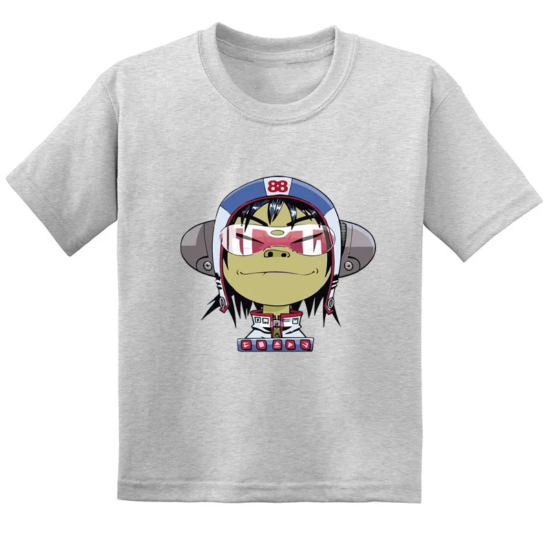 Gorillaz Rock Band ChakaKhan Noodle Print Fashion Kids T-shirt Baby Boys Girls Clothes Summer Casual Children Cotton T shirt