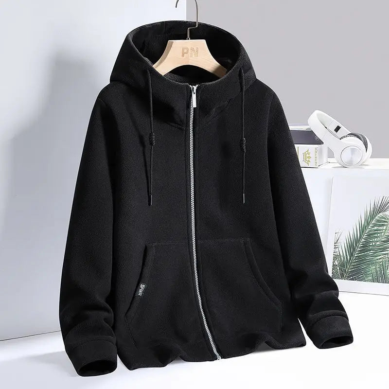 Solid Cashmere Fleece Hoodies Women Sweatshirt Autumn Winter Jacket Breathable Leisure Walk Warm Hooded Zipper Top Lady Coat