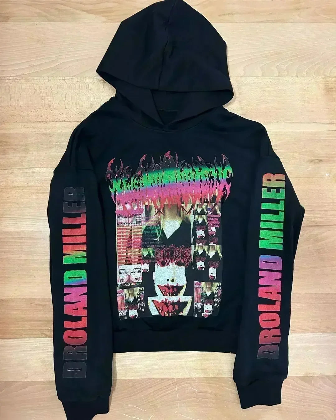 Y2k Droland Miller Scare Hoodies Women Gothic Punk Streetwear Grunge Top Sweatshirt Oversized Harajuku Hip Hop Hoodie Clothes