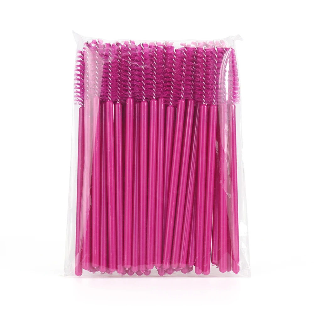 GLAMLASH 50PCS Disposable Eyelash Brushes Lashes Extension Eyebrow Brush Mascara Wands Applicator Makeup Tool