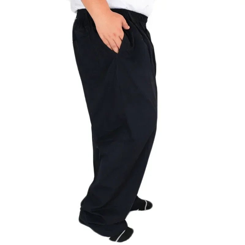 Plus size 8XL 11XL 12xl middle-aged men's summer thin elastic band high waist cotton casual trousers Dad oversize 9XL 8XL 7XL