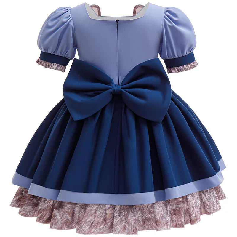 New Movie Crazy Zoo Rabbit Cosplay Costumes For Carnival Children Perform Police Role-play Dress With Socks Girls Birthday Dress