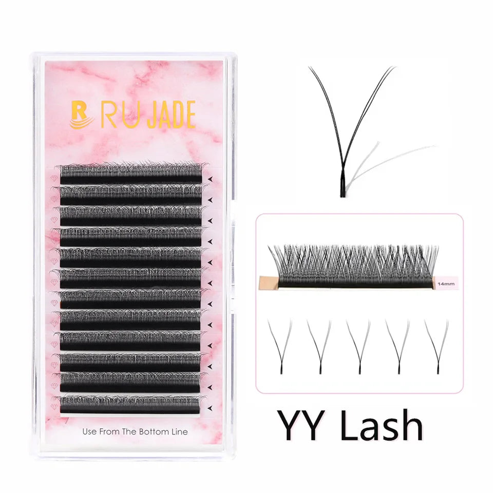 10 Trays U-shaped Eyelash Extensions Handmade Soft U Shape W Bloom Lashes Premade Fans U3D U5D Brown 4DW False Eyelash Wholesale